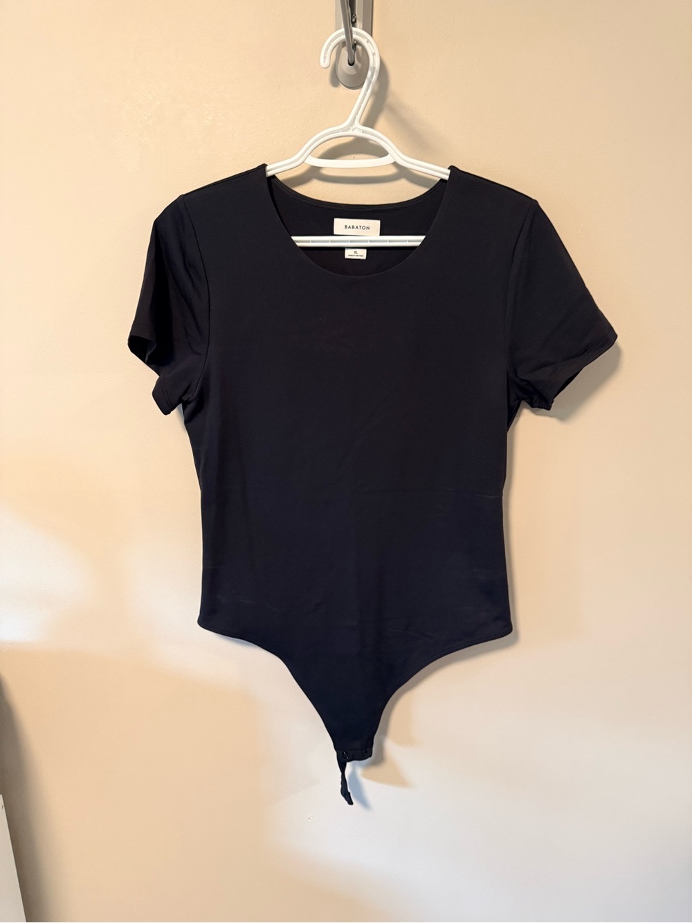 Babaton Black Short-Sleeve Scoop Neck Bodysuit